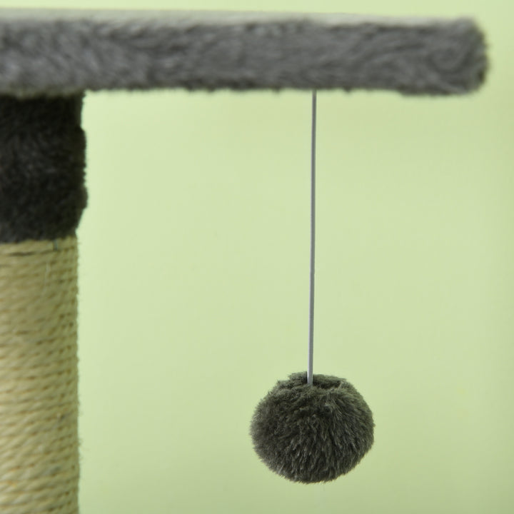 Arranhador para Gatos com Arranhador de 116 cm e 4 Níveis com Poste para Afiar as Garras Caverna Espaçosa Plataformas e Brinquedos Divertidos 40x40x116 cm Cinzento Escuro
