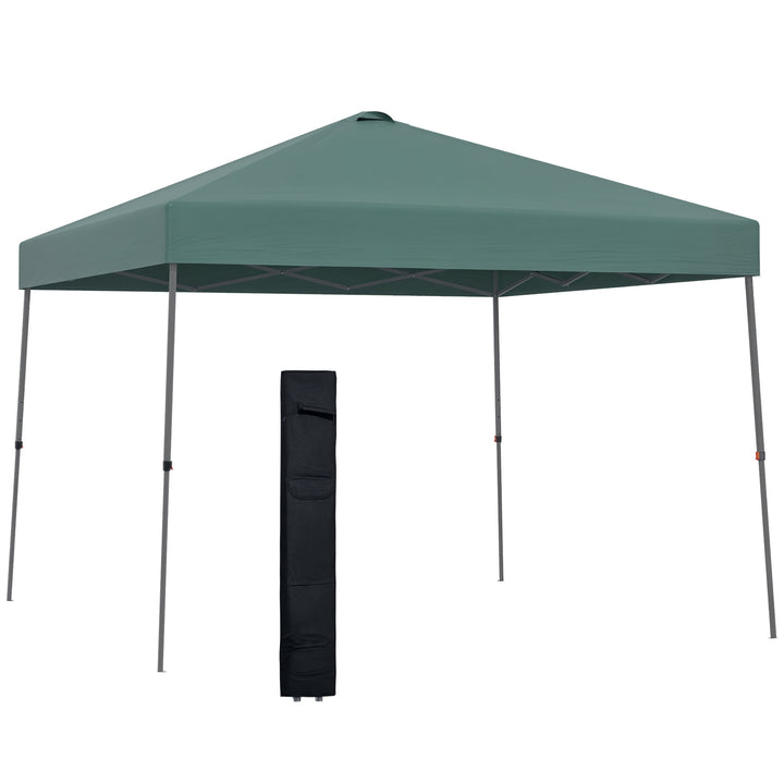Tenda Dobrável 3x3 Portátil de Jardim com Bolsa de Transporte com Rodas Aço para Exterior Festas Campismo Verde