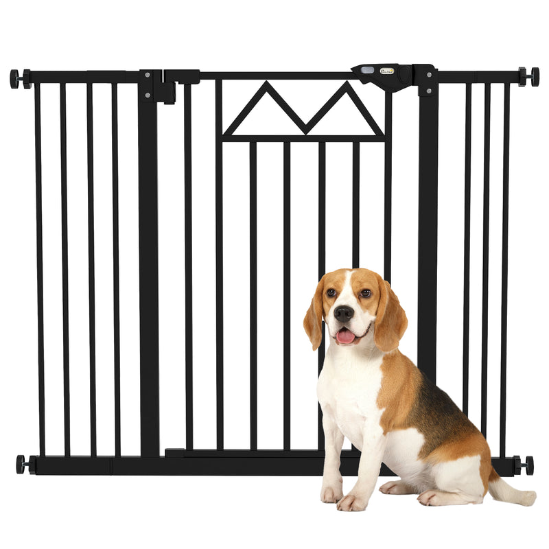 Barreira de Segurança Extensível Barreira para Animais de Estimação com Fecho Automático e Sistema de Duplo Bloqueio para Porta Corredor Escada 74-100x76 cm Preto