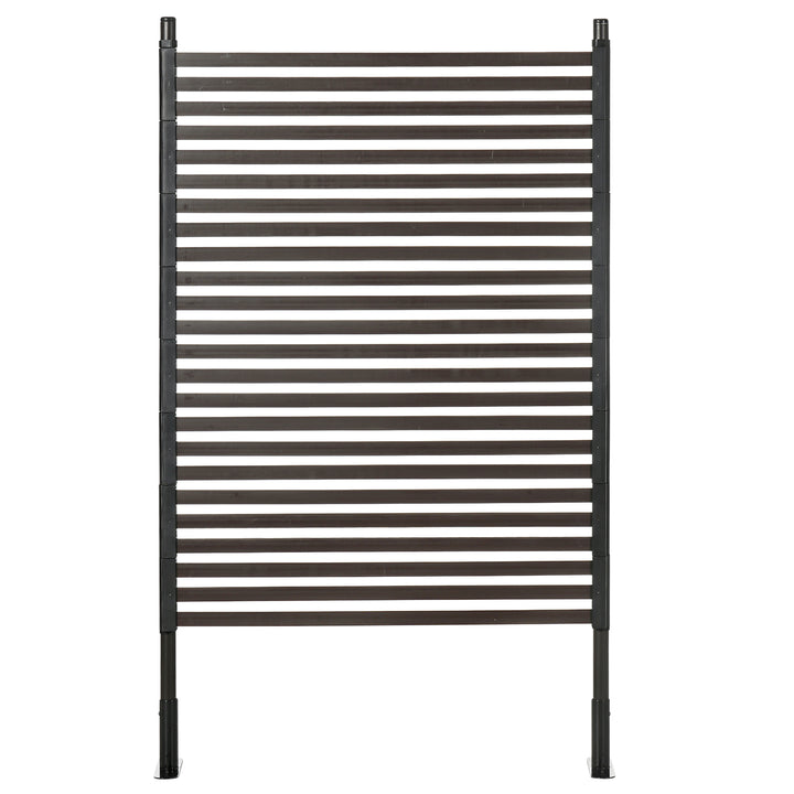 Cerca de Jardim 150x93 cm Cerca de Jardim Exterior de Aço com Revestimento em PE com 2 Modos de Instalação para Plantas Trepadeiras Flores Animais Castanho