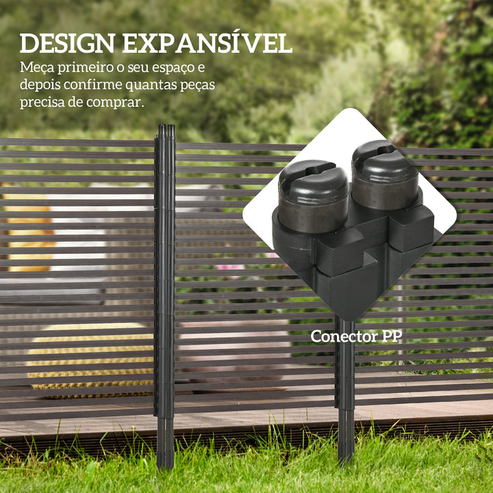 Cerca de Jardim 150x93 cm Cerca de Jardim Exterior de Aço com Revestimento em PE com 2 Modos de Instalação para Plantas Trepadeiras Flores Animais Castanho