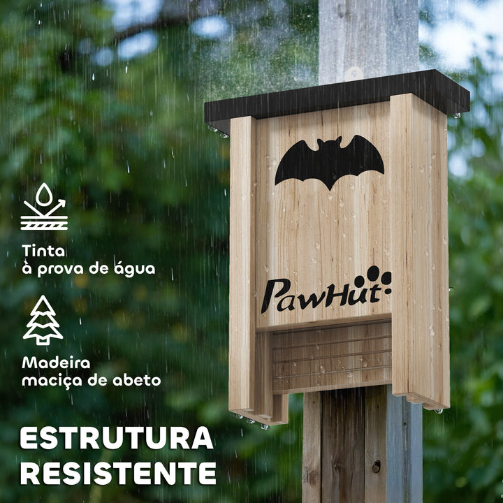 Conjunto de 3 Refúgios para Morcegos Caixas de Madeira para Exterior, Jardim Horta ou Quinta com Plataforma de Aterragem e Fácil de Pendurar 18x6x22,5 cm