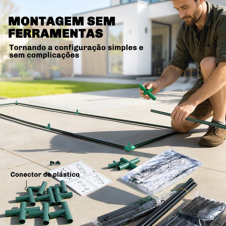 Estufa Pequena de 3 Níveis Estufa Exterior com 2 Portas Enroláveis Estrutura de Aço e Cobertura de Plástico Anti-UV para Cultivar Plantas Flores 143x46x164 cm Transparente