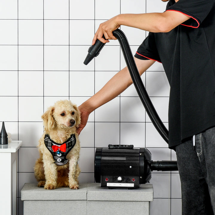 Secador de Pelo 2400 W para Cães Animais de Estimação tubo Flexível 2,5 metros Preto