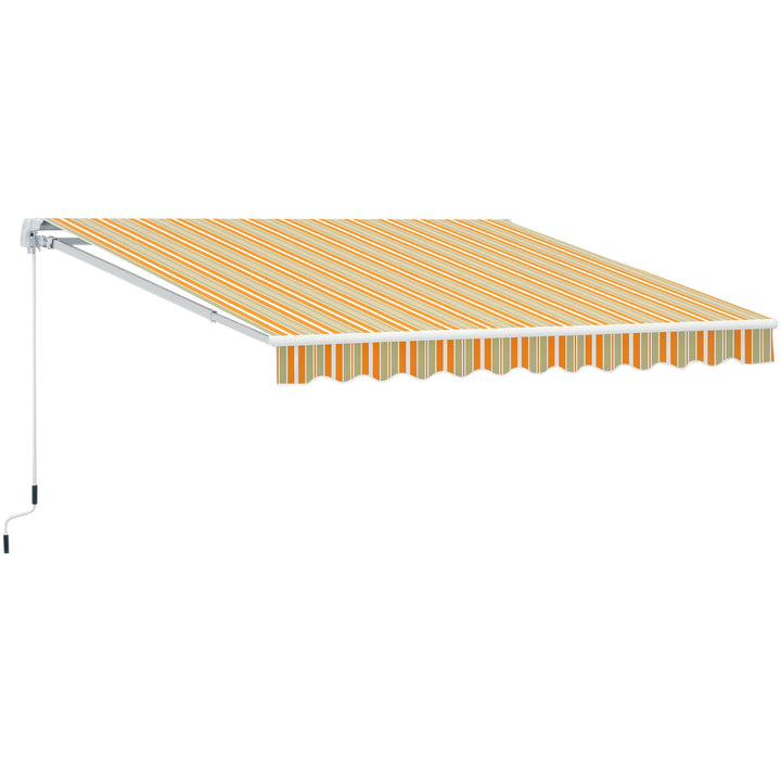 Toldo Retrátil com Manivela Toldo de 300x200cm com Braço Articulado de Alumínio e 280 g/m² Laranja e Branco