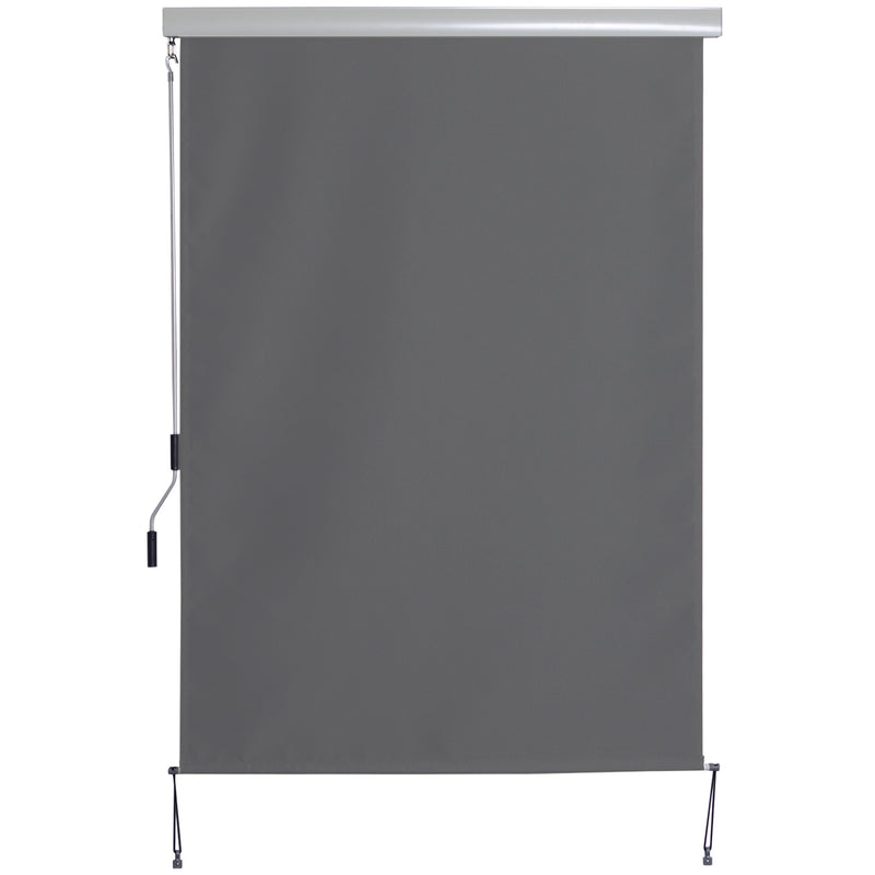 Toldo Vertical Enrolável com Manivela Proteção UV para Interior Exterior Varanda 140x250 cm Cinza