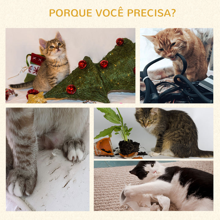 Árvore Arranhador para Gatos Pequena Altura 66cm Torre de Escalada para Gatos com Caverna de Junco Cama Superior Almofadas Poste Arranhador de Sisal e Bola Suspensa Creme e Natural