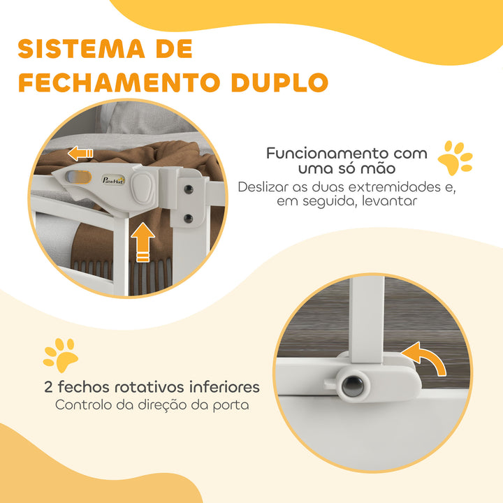 Barreira de Segurança Extensível 74-100 cm para Portas e Escadas Porta de Segurança para Animais com Montagem a Pressão e Duplo Bloqueio Branco