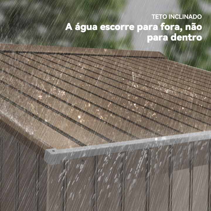 Galpão de Jardim Barracão Metálico Placa Ocra para armazenar ferramentas 277x191x192cm Ocra