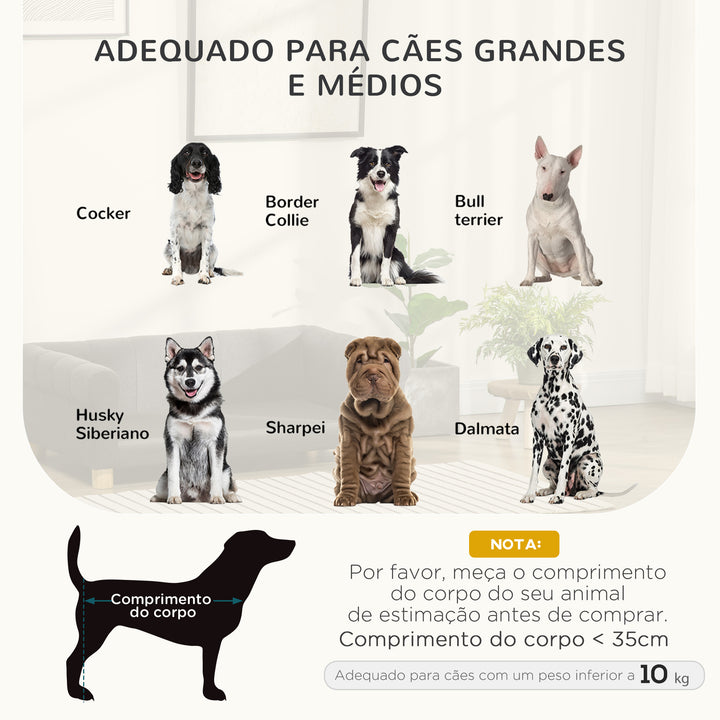 Sofá para Cães Grandes e Médios 100x62x32 cm Cama Elevada Revestimento em Chenille com Almofada Lavável e Pés de Madeira de Pinho Cinza Escuro