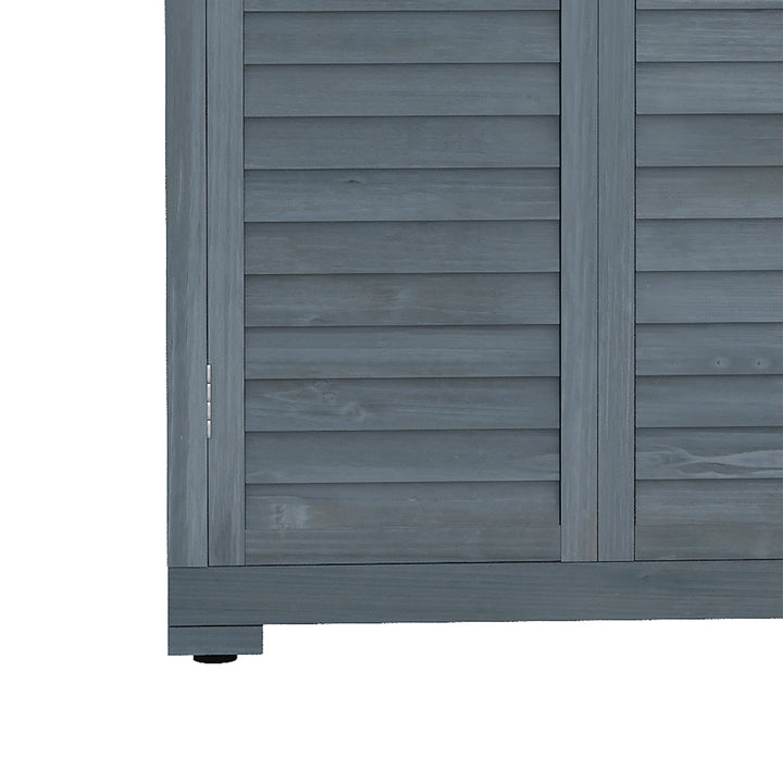 Armário de Madeira 0,31 m² 87x46,5x160 cm Armário Exterior de Madeira com 2 Portas e 2 Prateleiras Interior Madeira