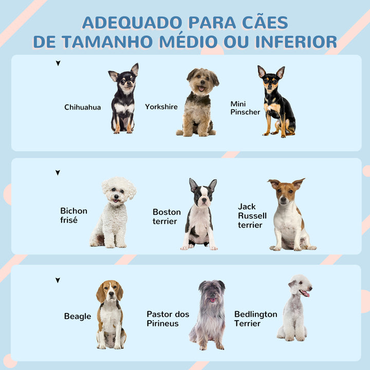 Casa para Cães 65x75,7x63 cm Casa para Cães com Janelas e Teto com Telhas de Imitação para Cães Médios Azul e Branco