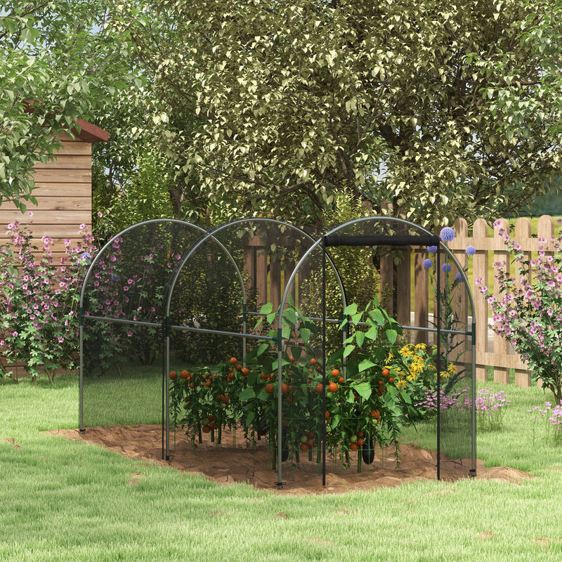 Estufa de Cultivo Estufa de Proteção com Suportes Porta com Fecho de Correr e Anti-UV para Proteger as Plantas no Jardim Terraço Pátio 120x300x146 cm Preto