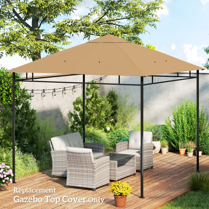 Toldo de Substituição de 3x3m para Pérgola de Jardim com 8 Orifícios de Drenagem e Ventilação Bege