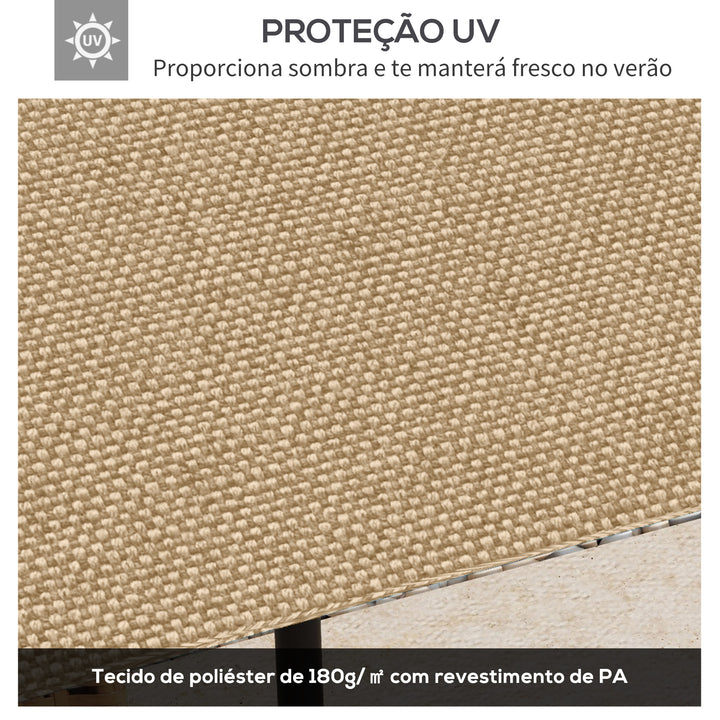 Toldo de Substituição de 3x3m para Pérgola de Jardim com 8 Orifícios de Drenagem e Ventilação Bege