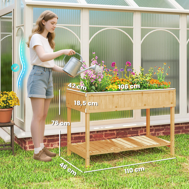 Floreira de Madeira Mesa de Cultivo com Prateleira Inferior Floreira Elevada para Cultivo Plantas, Flores e Hortaliças 110x46x76 cm Madeira