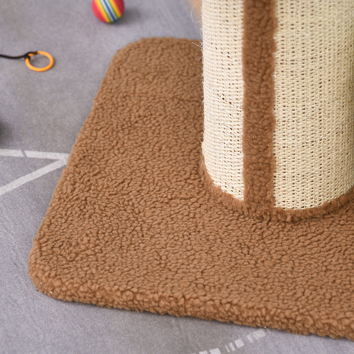 Arranhador para Gatos Altura 91 cm Arranhador para Gatos de 3 Níveis com Ninho Plataforma e Poste de Sisal 45x45x91 cm Marrom Claro