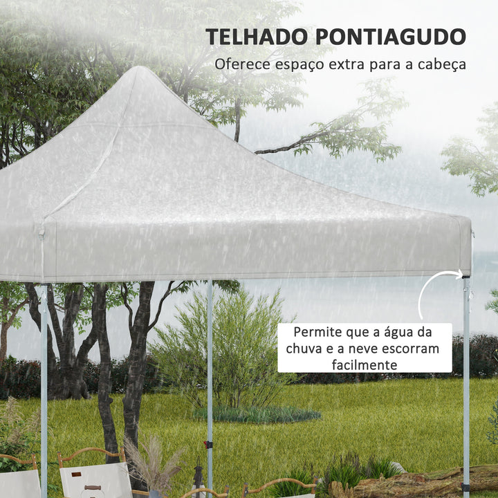 Toldo de Substituição 3x3 m para Pérgola de Jardim Cobertura de Substituição para Tenda Dobrável de Tecido Oxford Impermeável e Anti-UV Branco