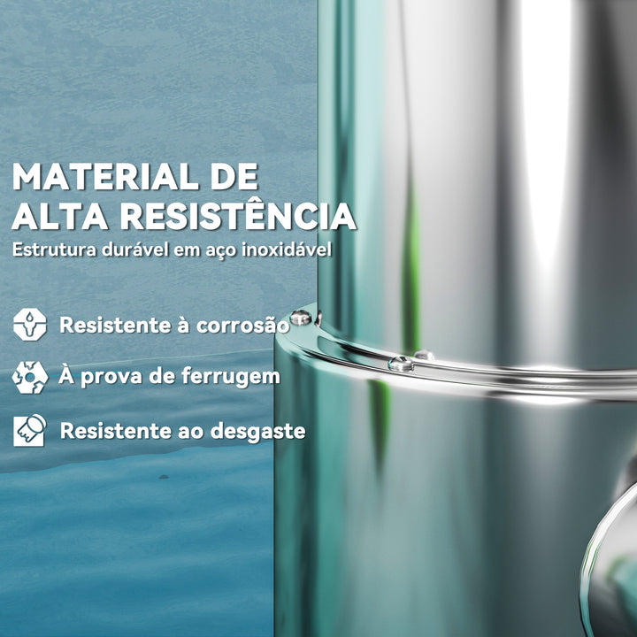 Bomba de Águas 1100W Bomba Submersível de Águas Residuais com Capacidade de 18000 l/h Interruptor de Flutuador e Conector Universal para Drenagem de Piscinas Tanques Banheiras 16x15x40 cm Prata