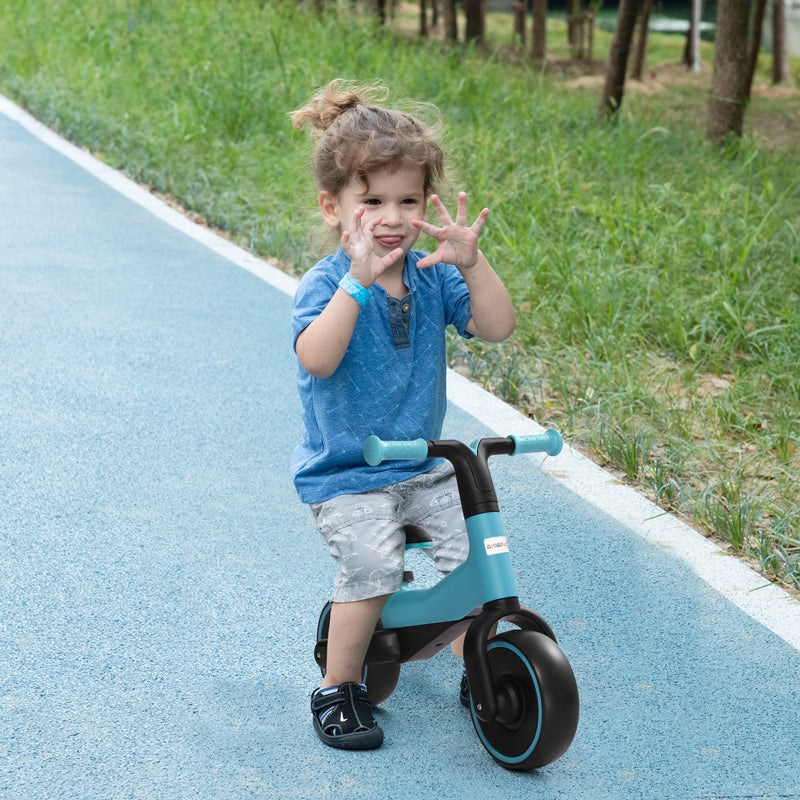 Bicicleta sem Pedais para Crianças acima de 18 Meses Bicicleta Infantil para Bebé com Assento Ajustável em 30-36,5 cm Rodas de Ø19 cm Carga 25 kg 66,5x34x46,5 cm Azul