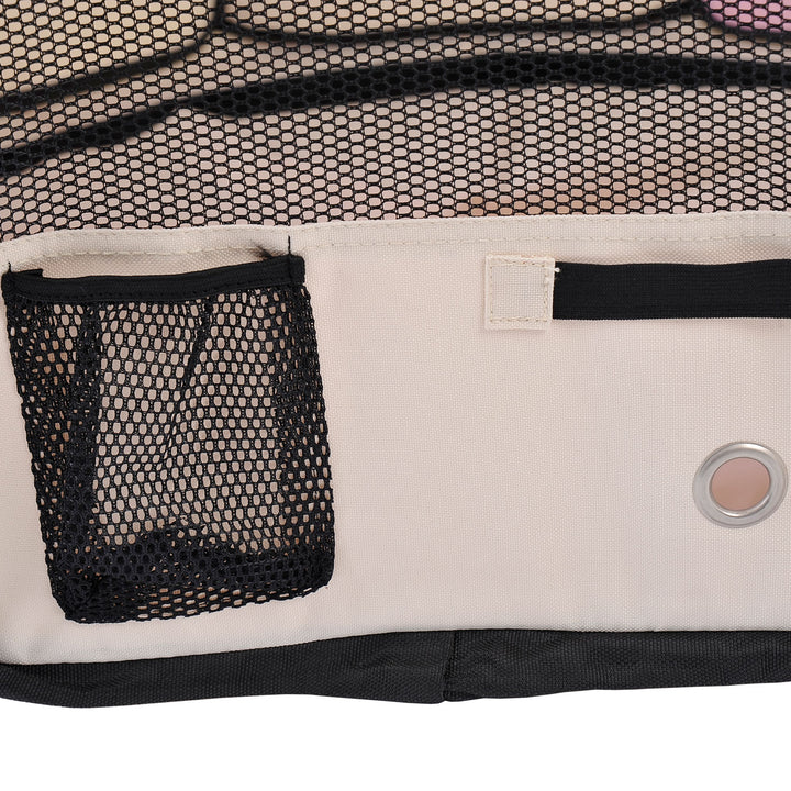 Parque Dobrável para Cães e Gatos Cercado Portátil para Animais Pequenos em Tecido Oxford Impermeável com 2 Portas para Exterior e Interior Ø90x41 cm Rosa
