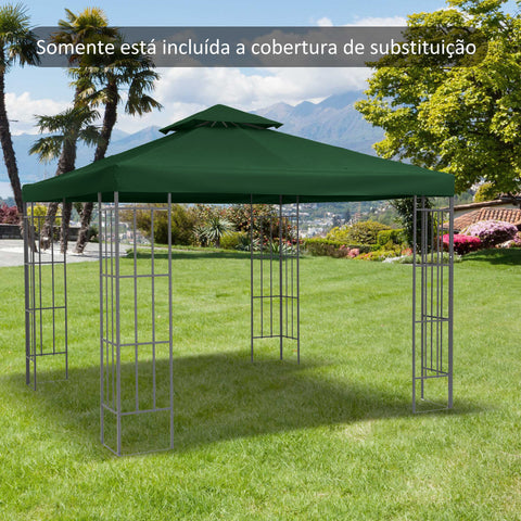 Toldo de Substituição 3x3m para Pérgolas Toldo de Substituição de Pérgolas de Jardim Verde