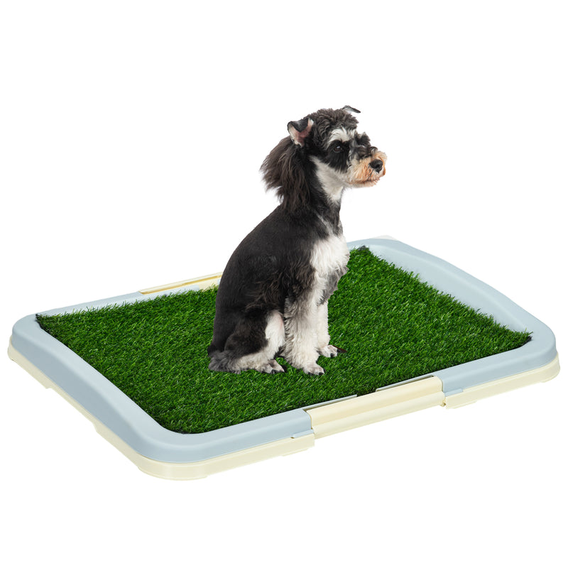 Sanita para Cães com Relva Artificial Grade e Bandeja Desmontável para Adestramento de Cães em Exterior e Interior 63x48,5x6 cm Multicor