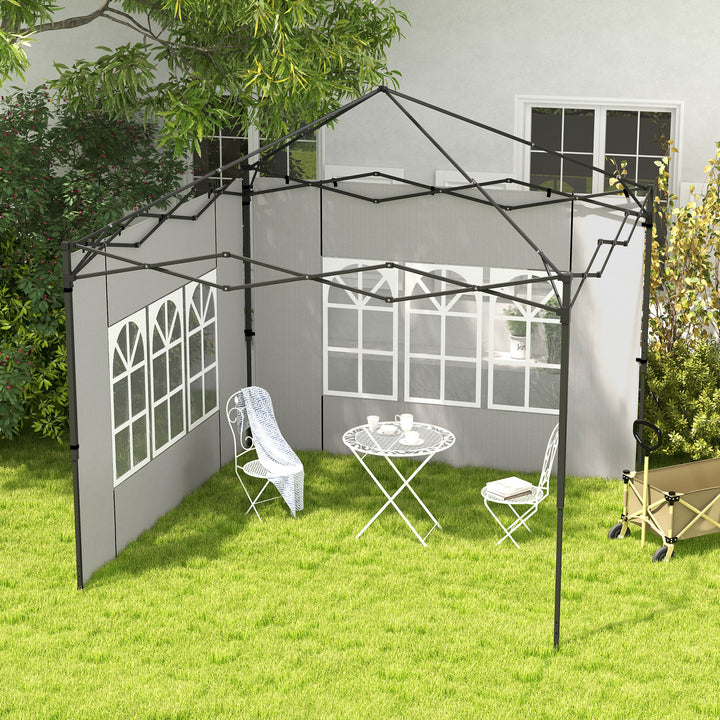Conjunto de 2 Paredes Laterais para Tendas de 3x3m e 3x6m Paredes Laterais para Tendas com Janelas Transparentes 293x193cm Branco