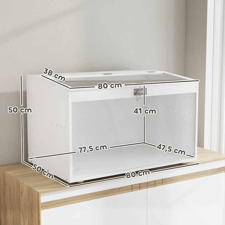 Gaiola para Hamster Casa para Animais Pequenos com Tampa Abatível e Janela de Acrílico Transparente para Hamsters Anões e Gerbos Pequenos 80x50x50 cm Branco