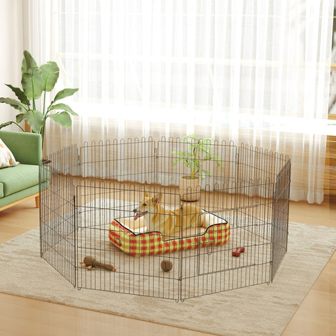 Parque para cães e outros animais de estimação com 8 vedações 71x61 cm Metal