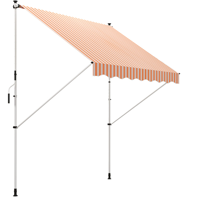 Toldo Manual Retrátil para Exterior 300x150x170-280cm Toldo Enrolável Altura Ajustável com Manivela Proteção Solar para Terraço Balcão Jardim Amarelo