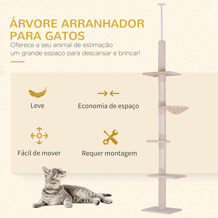 Árvores com Plataformas para Gatos arranhador para gatos Brinquedo para Gatos Carga de 15kg Bege