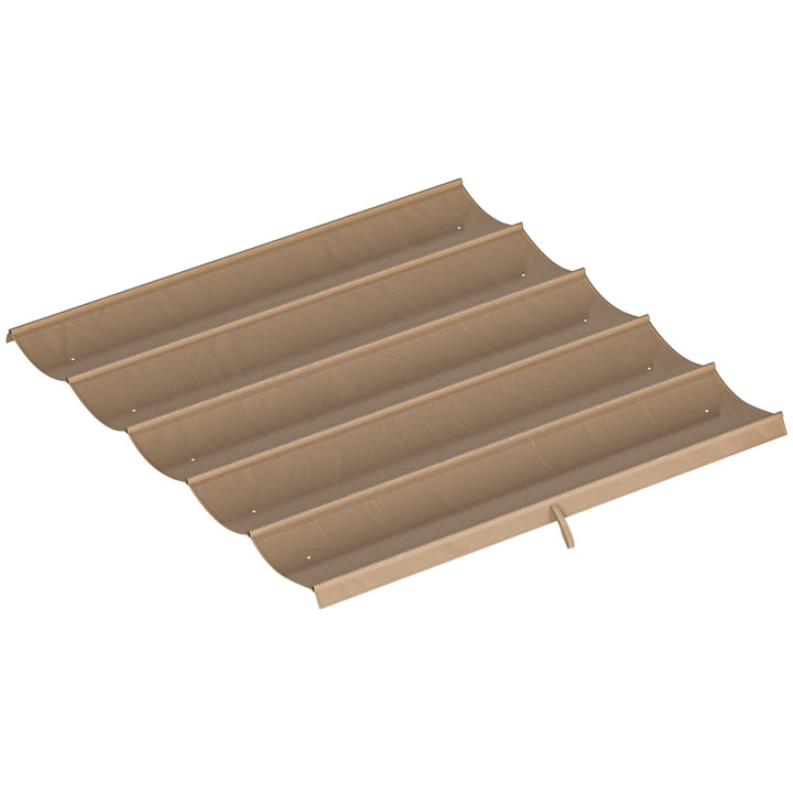 Teto de Pérgola 2,5x2,55 m Teto de Substituição Retrátil para Estrutura de Pérgola de 3x3 m Toldo de Tecido Apenas para Pérgola de Jardim com 10 Orifícios de Drenagem Castanho