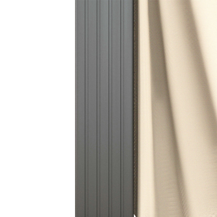 Pérgola de Alumínio 420x295x220 cm Pérgola de Jardim com Telhado de Correr 4 Paredes Laterais e Orifícios de Drenagem Pérgola para Pátio e Terraço Bege e Preto