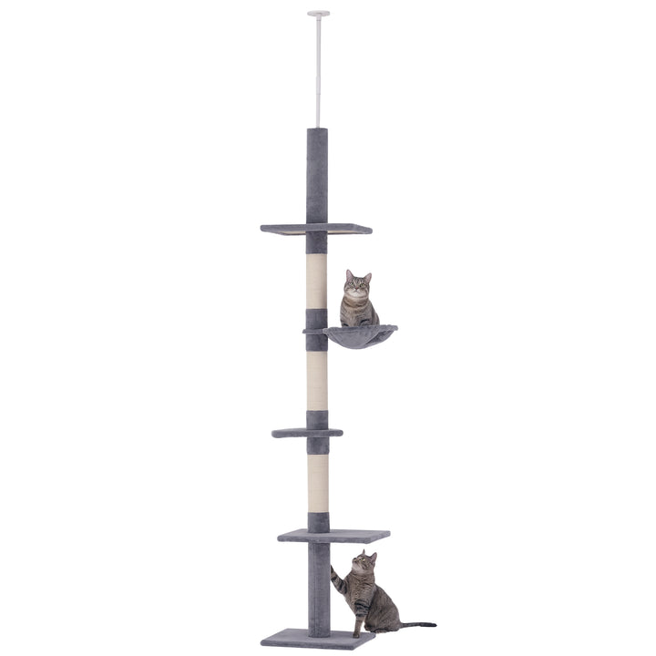 Árvore com Plataforma para Gatos arranhador para gatos Brinquedo para Gatos Carga de 15kg Cinza