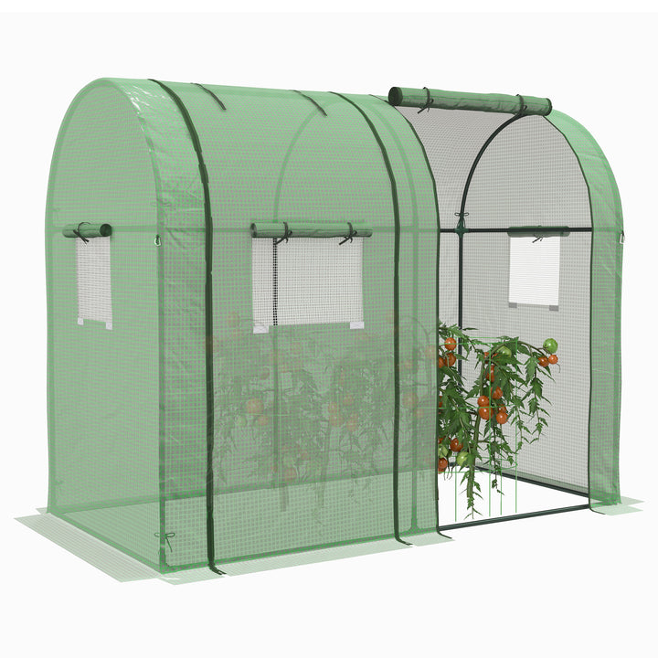 Estufa de Jardim Estufa Resistente com 4 Janelas 2 Portas com Fecho de Correr Anti-UV para Cultivo de Plantas em Terraço Pátio 185x94x150 cm Verde
