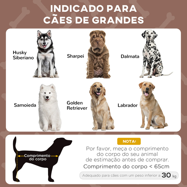 Cama para Cães Elevada com Toldo Cama para Cães Médios com Estrutura de Aço e Bolsa de Transporte para Interior e Exterior 106x76x94 cm Marrom Claro