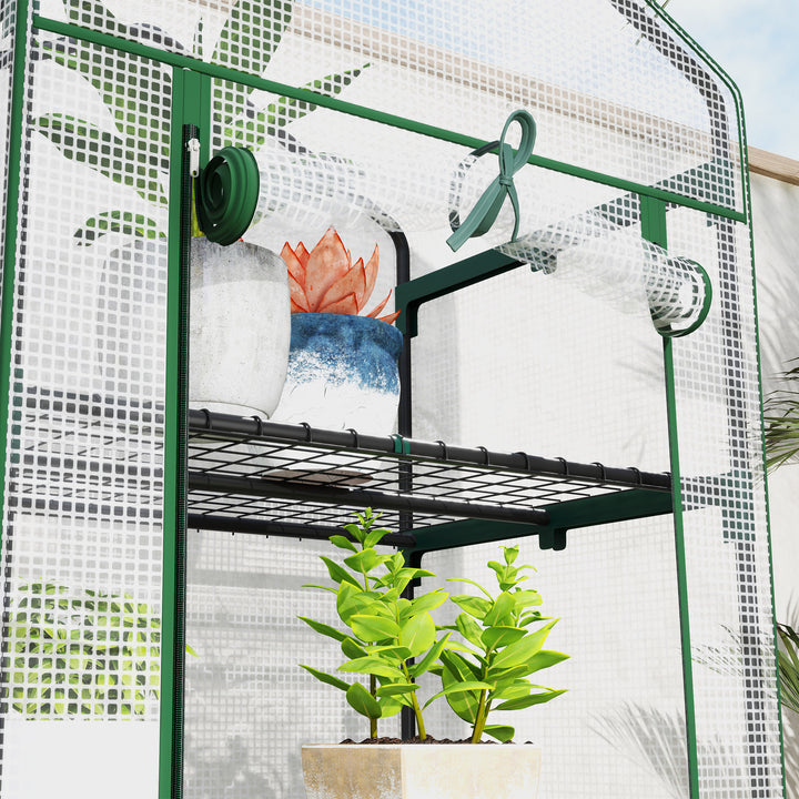 Estufa de Jardim Vertical 69x49x193 cm com 5 Prateleiras Estufa para Plantas e Cultivos com Cobertura Transparente de PE e Aço Verde