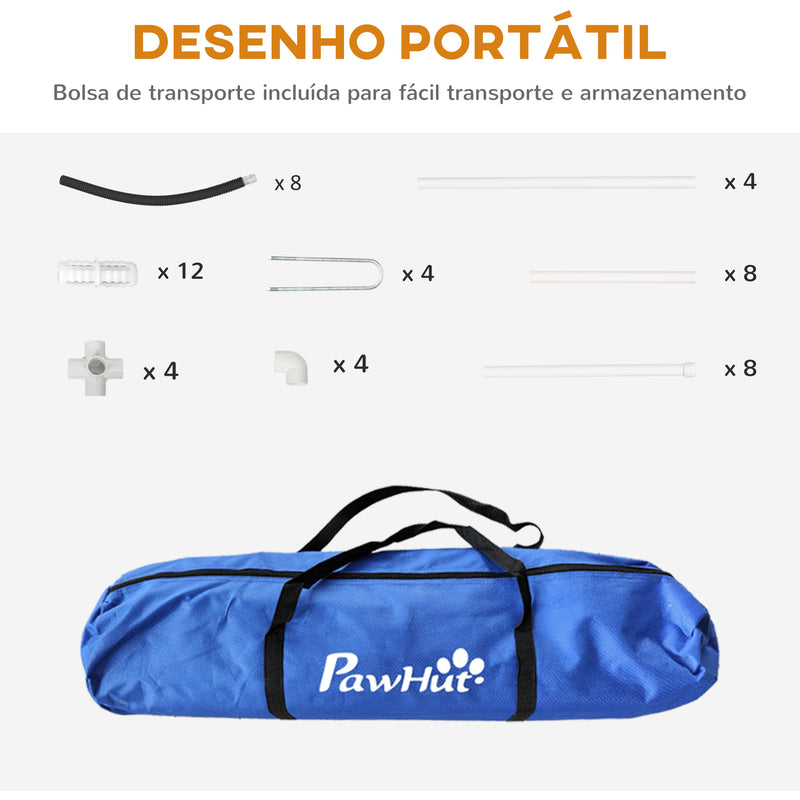 Conjunto de Treino de Agilidade para Cães de 4 Peças Jogo de Agilidade para Cães com Bolsa de Transporte 89x69x99 cm Preto