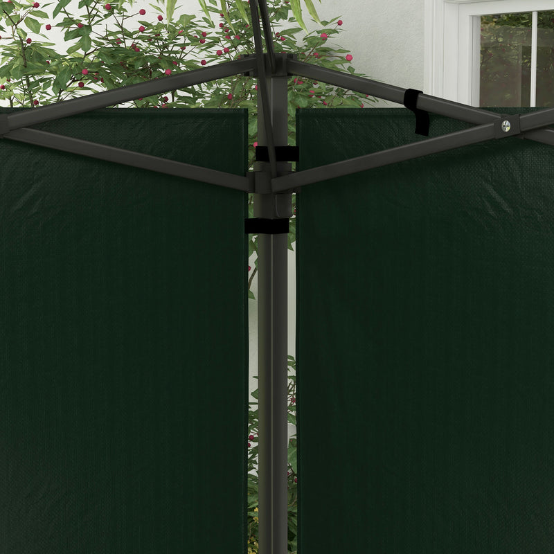 Conjunto de 2 Paredes Laterais para Tendas de 3x3m e 3x6m Paredes Laterais para Tendas com Janelas Transparentes 293x193cm Verde Escuro