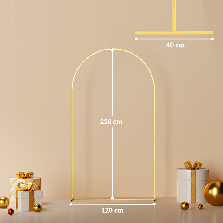 Arco de Jardim de Metal para Rosas Arco de Casamento com Revestimento em Pó Resistente às Intempéries para Plantas Trepadoras para Decoração Patio 120x40x220 cm Dourado