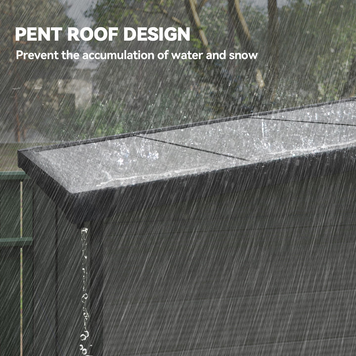 Abrigo de Jardim 3,24 m² 190x191x215 cm Abrigo Exterior com Porta de Correr e Trinco Janela e Ventilação para Armazenamento de Ferramentas Cinza Claro