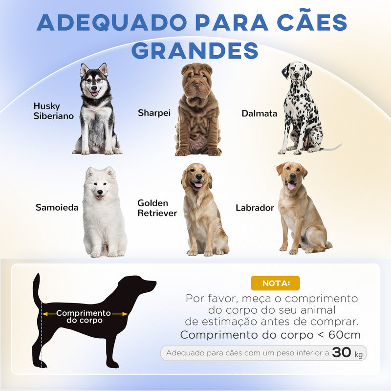 Sofá para Cães Cama Elevada para Cães Estofada com Almofada Lavável e Pés de Madeira de Pinho Carga Máxima 40 kg 98x67x25 cm Cinza