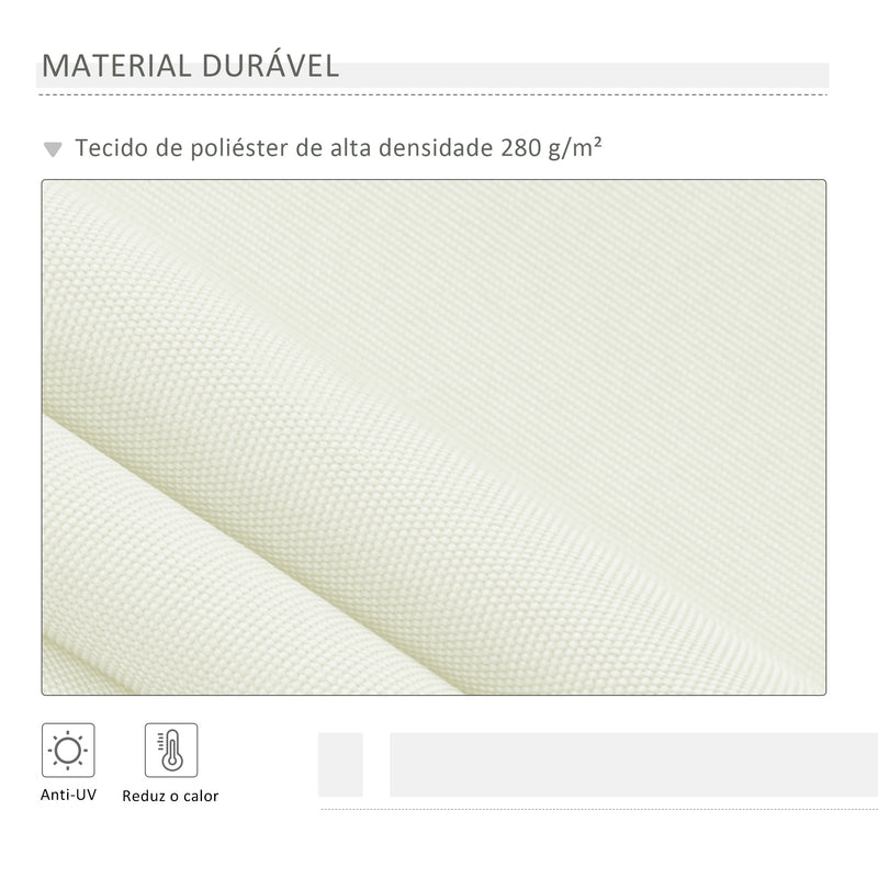 Toldo Manual 395x245 cm Toldo de Varanda Pátio com Manivela de Alumínio e Tecido de Poliéster 280 g/m² Branco