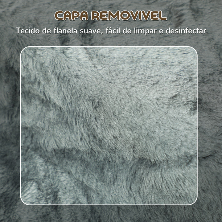 Escada para Animais de Estimação com 3 Degraus 2 em 1 com Capa Removível e Lavável Escada para Cães Gatos 35x46x35 cm Cinza