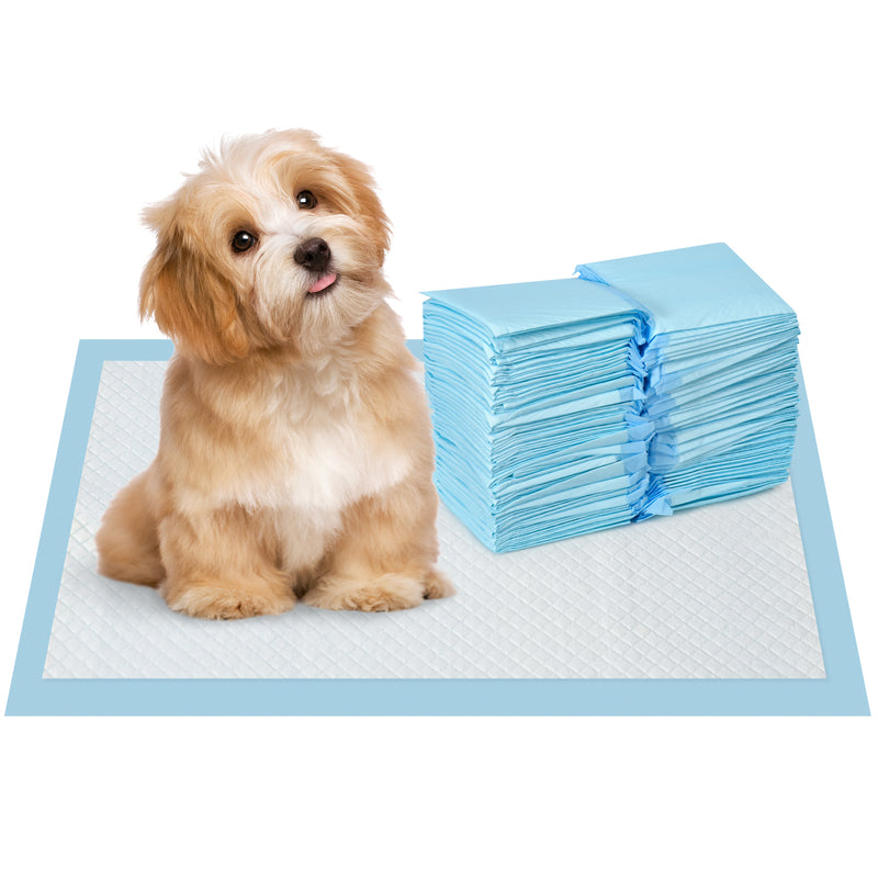 Resguardos de Treino Animais de Estimação 100 Unidades 45x30 cm Resguardos Absorventes para Cães Desenho com 6 Camadas com Superfície de Secagem Rápida Azul