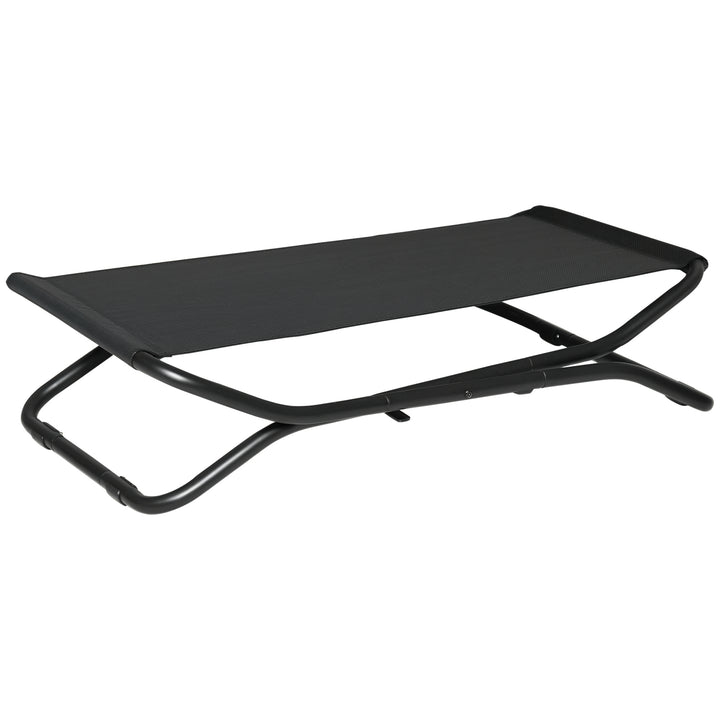 Cama Elevada para Cães Dobrável Cama para Animais de Estimação Pequenos e Médios com Tecido de Malha Respirável Estrutura de Aço para Interior e Exterior 92x56,5x19,5cm Preto