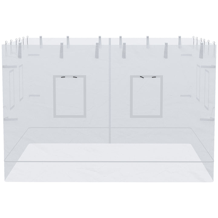 4 Redes Mosquiteiras para Tendas 300x195 cm Rede Mosquiteira com 6 Janelas Enroláveis Porta com Fecho de Correr e Bolsa de Transporte Branco