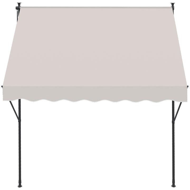 Toldo Manual Retrátil 200x170x200-290cm Toldo Ajustável com Manivela Proteção Solar UV40+ para Varanda Jardim Creme