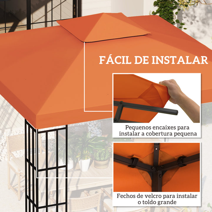 Toldo de Substituição 3x3m para Pérgolas Toldo de Substituição de Pérgolas de Jardim Terracota